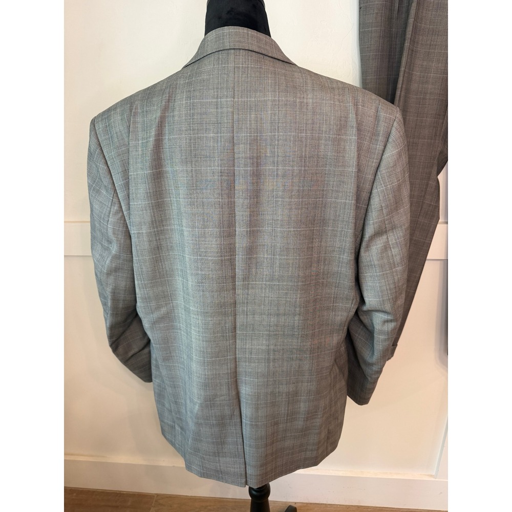 Lauren Ralph Lauren Mens 46R Grey Glen Plaid 100% Wool Suit Pleated Cuffed - Picture 5 of 15